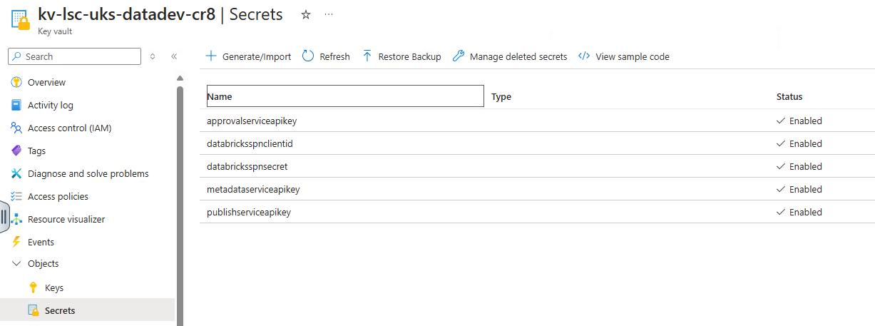 microservices keyvault secrets